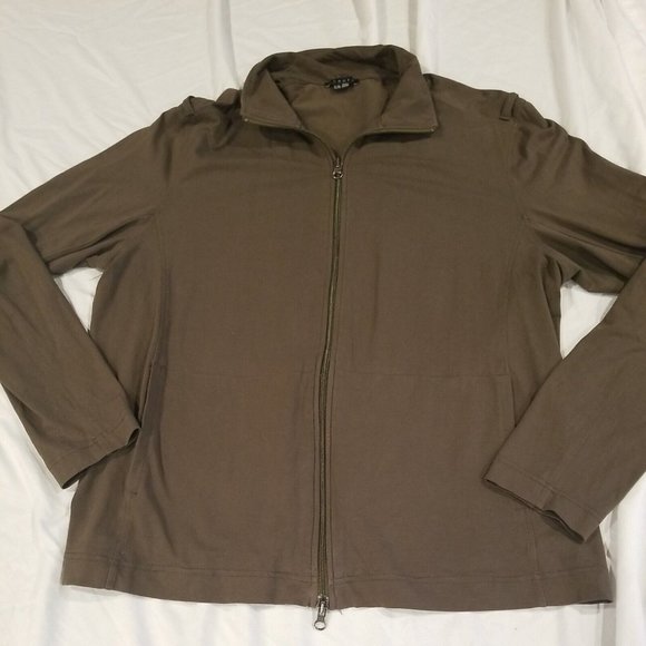 Theory Brown Long Sleeve Pockets Full Zip Athletic‎ Designer Jacket Sz XL - Picture 1 of 8